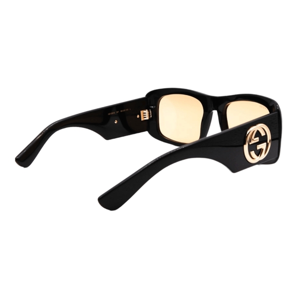 NEW GG1251S 001 UNISEX GUCCI SUNGLASSES BLACK YELLOW GUCCI EYEWEAR - Picture 8 of 9